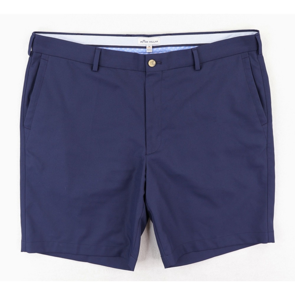 Peter Millar Salem Performance Shorts Mens 38 Navy Blue 9" Inseam Golf Stretch